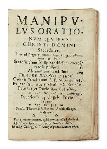 PHILIPPINES  JESÚS, DIEGO DE. Manipulus orationum. 1675